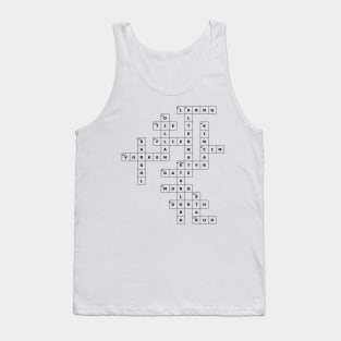 (1958SG) Crossword pattern with words from a 1958 science fiction book by a well known female author. Tank Top